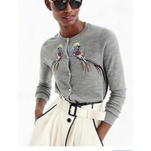 J. CREW Merino Wool Jackie Sweater ~Pheasant Bird~ Size M~ New No tags